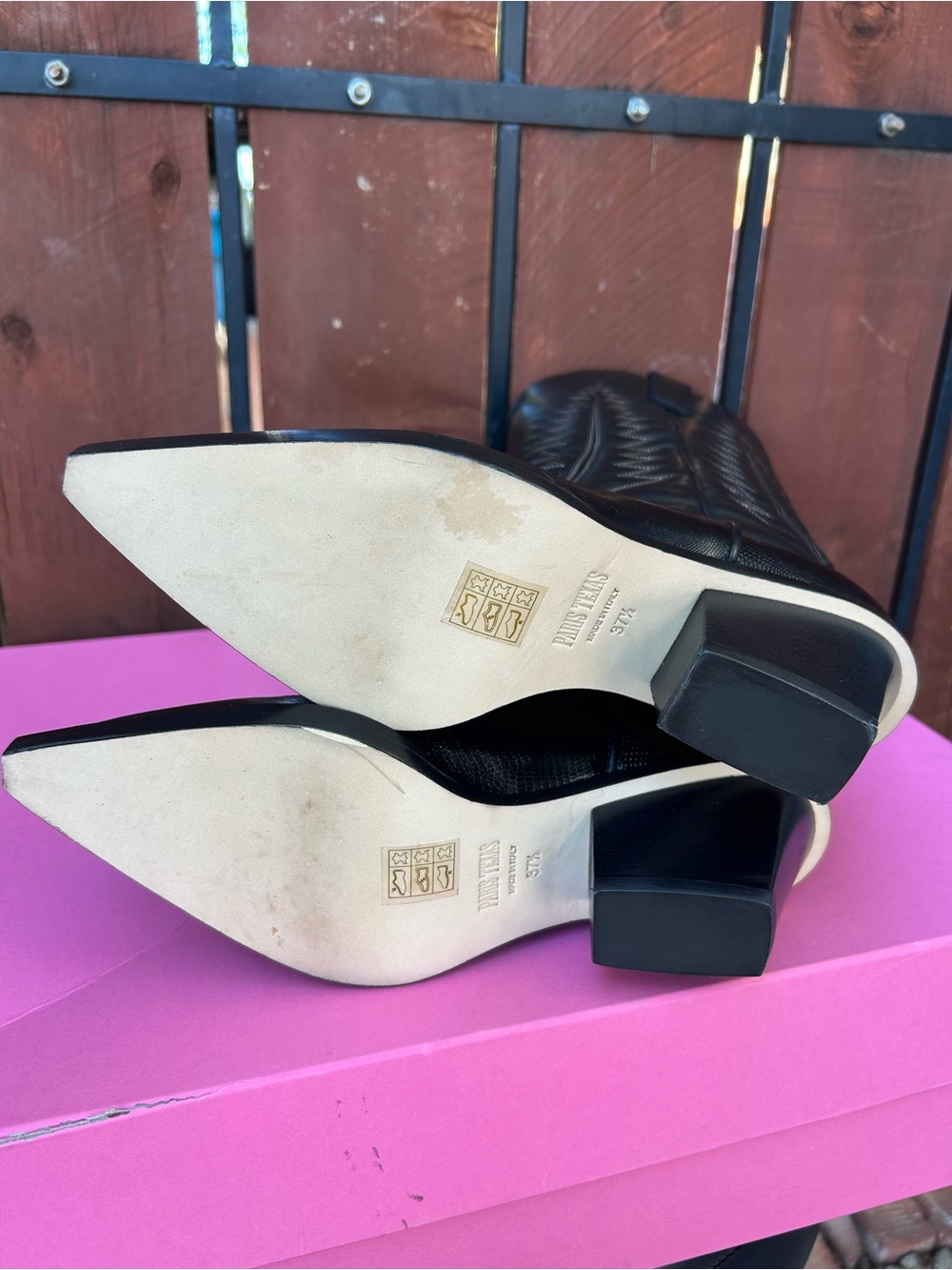 Paris Texas Black Leather Cowboy Boots - Picture 8 of 10